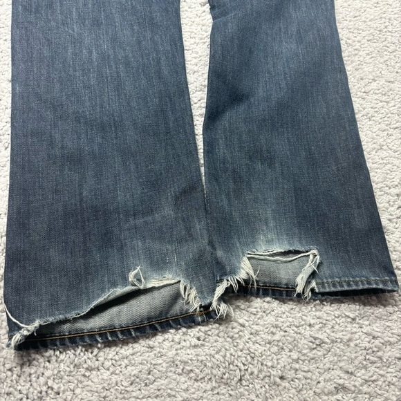American Eagle Jeans Mens 34 x 32 Original Straight Cotton Dark Distressed Holes - Picture 6 of 6